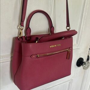 Michael Kors Pink Satchel with Gold Accents